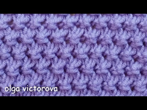 Видео: Рельефно-ажурный узор Узелки 758 Узоры спицами