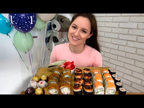 Видео: МУКБАНГ РОЛЛЫ ФИЛАДЕЛЬФИЯ СУШИ ЗАПЕЧЕННЫЕ С СЫРОМ с курицей  MUKBANG ROLLS