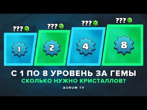 Видео: С 1 ПО 8 УРОВЕНЬ ЗА ГЕМЫ. СКОЛЬКО НУЖНО КРИСТАЛЛОВ? | CLASH ROYALE