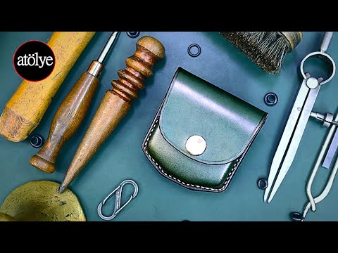 Видео: кожаный чехол для ремня | Кожух Кожа | Мокрое литье | маленькая сумка для ремня