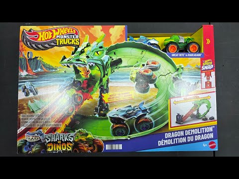 Видео: *НОВИНКА!* ИГРОВОЙ НАБОР HOT WHEELS DRAGON DEMOLITION MONSTER TRUCK — АКУЛЫ ПРОТИВ ДИНОЗАВРОВ