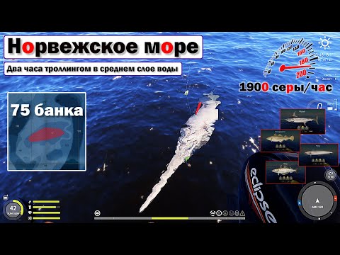 Видео: Троллинг в среднем слое воды • Снова здоровенный Меч • Норвежское Море • Русская Рыбалка 4