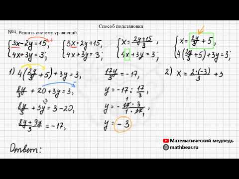 Видео: Способ подстановки. Алгебра. 7 класс.
