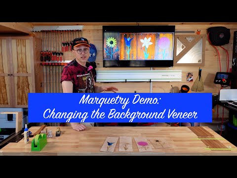 Видео: Демонстрация маркетри: изменение фонового шпона