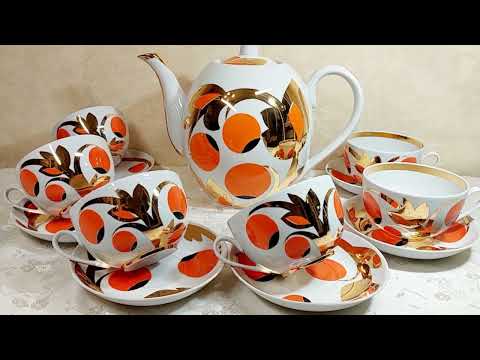 Видео: Всё о фарфоре. Чайный сервиз "Райские яблоки" Вербилки СССР