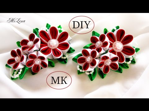 Видео: ЗАЖИМ ДЛЯ ВОЛОС, МК / Заколка Канзаши, МК / DIY Kanzashi HairClip
