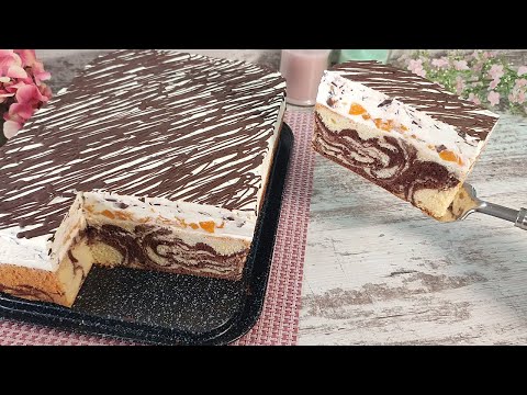 Видео: Быстрый Вкуснейший Торт "НОЯБРЬ"!  Stracciatella-абрикос! Легкий, тает во рту! Без желатина!