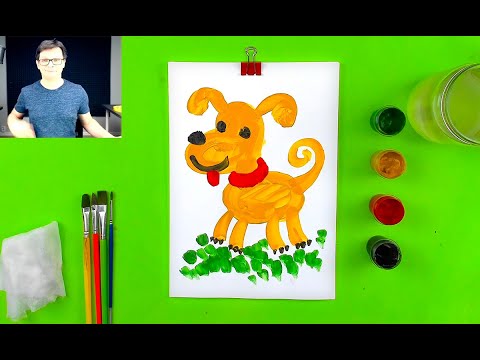 Видео: Рисуем СОБАКУ с РыбаКит / Детский сад ГУАШЬ 4+