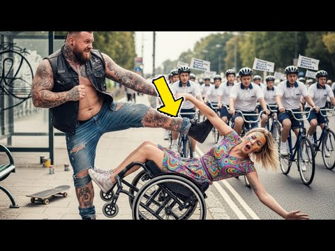 Видео: Хулиганы толкнули девушку-инвалида… Но через минуту подъехали 99 баптистов на великах!»