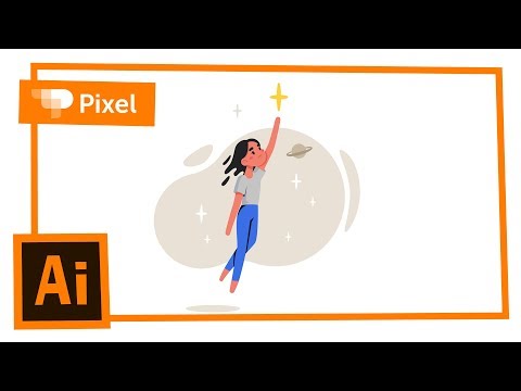 Видео: Рисуем девочку со звездой в Adobe Illustrator | уроки для новичков