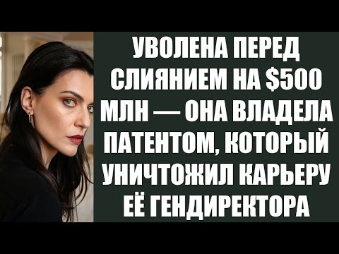 Видео: УВОЛЕНА ПЕРЕД СЛИЯНИЕМ НА $500 МЛН — ОНА ВЛАДЕЛА ПАТЕНТОМ, КОТОРЫЙ УНИЧТОЖИЛ КАРЬЕРУ ЕЁ ГЕНДИРЕКТО