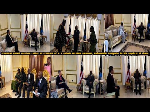 Видео: СРОЧНАЯ НОВОСТЬ Президент Боакай получает верительные грамоты от пяти назначенных послов.