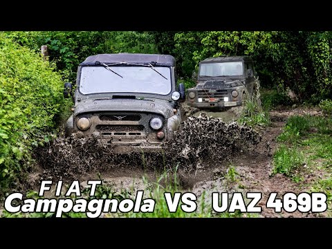 Видео: FIAT CAMPAGNOLA, подготовленный УАЗ 469Б, подготовленный JK RUBICON, подготовленный VITARA:в отстое!