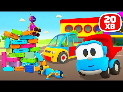 Видео: Мультики про машинки для дітей. Вантажівочка Льова з друзями допомагає в аеропорту!