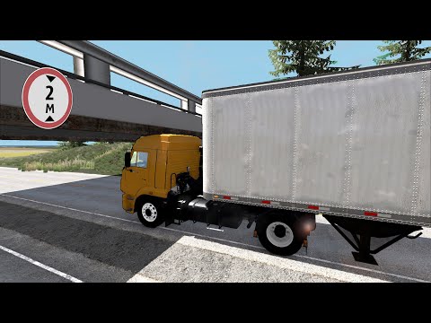 Видео: ТОРМОЗИТЬ БЫЛО ПОЗДНО! НЕ ПРОЛЕЗ ПОД НИЗКИМ МОСТОМ | BeamNG.drive