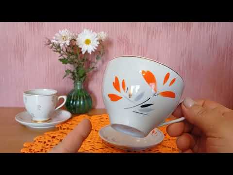 Видео: Ручная роспись. Довбишский фз. Интересные чайные пары 50-60 годов.