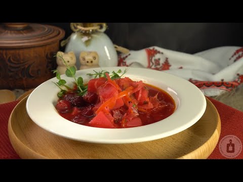 Видео: Яркий, насыщенный, с приятной кислинкой. БОРЩ С ВИШНЕЙ, НА БУЛЬОНЕ ИЗ СВИНЫХ РЁБЕР