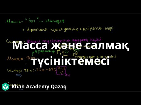 Видео: Масса және салмақ түсініктемесі | Қазақ Хан Академиясы