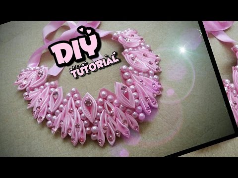 Видео: DIY Kanzashi Necklace 01 / Ожерелье канзаси 01