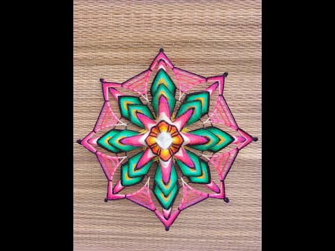 Видео: Ткань МАНДАЛА цветок восемь точек - мастер-класс - шаг за шагом