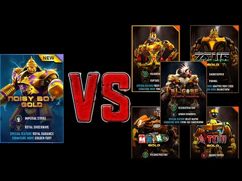 Видео: Noisy boy gold (новый робот) против WRB GOLD|real steel WRB