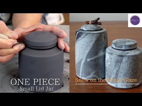 Видео: Банка с крышкой ONE PIECE с глазурью «Снег на Луне», нанесённой на гончарный круг