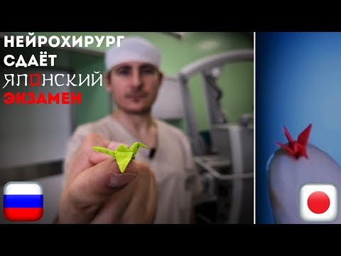 Видео: Нейрохирург сдает японский экзамен | оригами журавлик под микроскопом