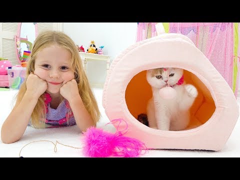 Видео: Настя и папа купили котёнка