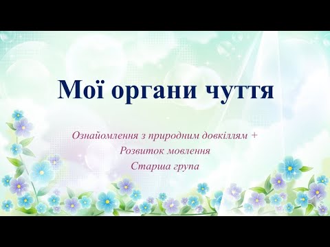 Видео: Відеозаняття з ознайомлення із природою + Розвиток мовлення "Мої органи чуття" Старша група