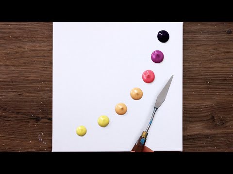 Видео: Фиолетовая лунная ночь 💜 Пошаговая картина акрилом #521