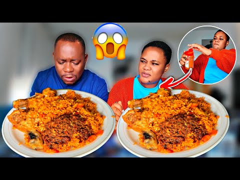 Видео: Жена положила перец в еду мужа (мукбанг), рис джоллоф с курицей (мукбанг), африканская кухня (мук...