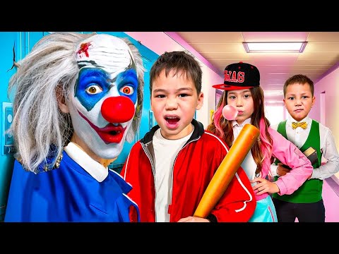 Видео: ЗЛОЙ КЛОУН 🤡ОҚУШЫ БОЛЫП КЕТТІ📚👩🏼‍🏫БӘРІМІЗДІ АЛДАП КЕТТІ😱 ГИПНОЗ ЖАСАП КАШЫП КЕТТІ😱🎥МИНИ ФИЛЬМ #рек