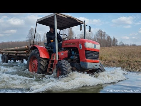 Видео: Форсирую реку на Шифенг 244! Тестирую трактор на проходимость!