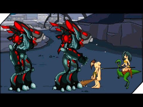 Видео: РОБОТЫ НАПАЛИ НА ПЕЩЕРНЫХ ЛЮДЕЙ - Age of war 2 Hacked Mode