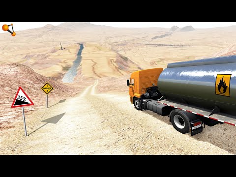 Видео: БЕНЗОВОЗ БЕЗ ТОРМОЗОВ! ОПАСНЫЙ СПУСК С КРУТОГО СКЛОНА | BeamNG.drive