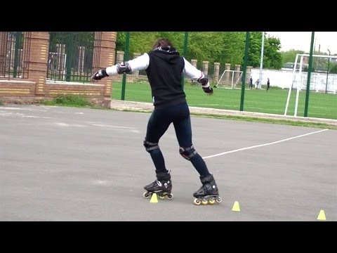 Видео: Как научиться ездить спиной вперед на роликах. Урок 2