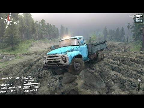Видео: Месим Грязь на ЗИЛ-130 ! Симулятор Бездорожья на Грузовике. Spin Tires 2016