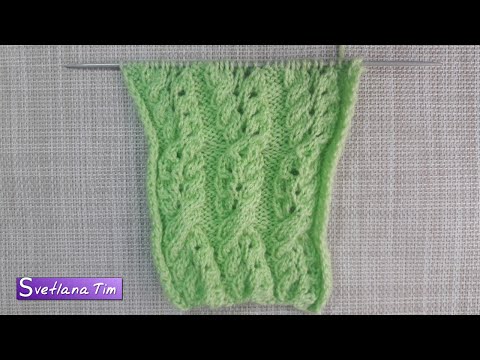 Видео: Как вязать УЗОР АЖУРНАЯ КОСА ДНК. Вязание спицами - Узоры спицами № 406