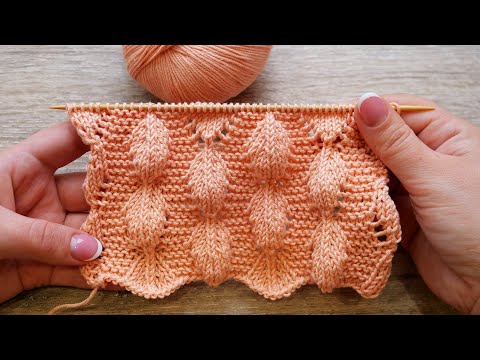 Видео: 3D узор «Листопад» спицами 🍂 «Leaf fall» knitting pattern