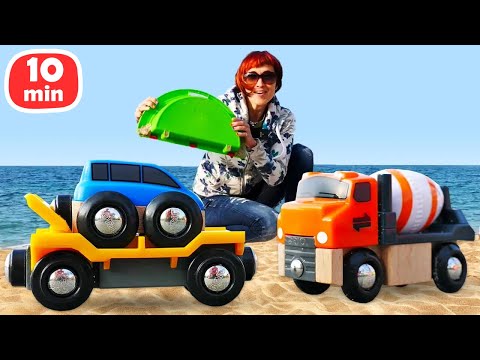 Видео: Маша Капуки Кануки и машинки играют на пляже! Видео для детей про машинки
