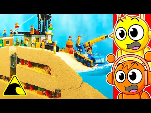 Видео: Реакция на катастрофическое затопление шахты LEGO. Цунами!