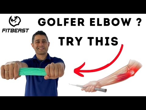 Видео: Лечение локтя гольфиста и локтя теннисиста с помощью эспандера от Fitbeast