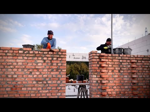 Видео: Выстрелили кирпичную кладку. Попёрла карьера от подсобника до МАСТЕРА-КАМЕНЩИКА ЗА 11 дней. 11Серия.