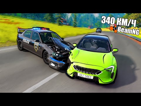 Видео: ОН СМОГ ВЫРВАТЬСЯ!!! ПОЛИЦИЯ США В ШОКЕ!!! - РАНДОМНЫЕ ПОГОНИ BEAM NG