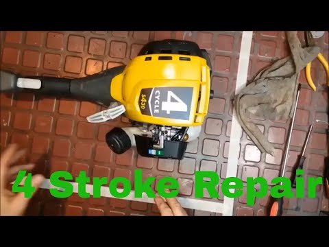 Видео: Как отремонтировать 4-тактный двигатель Ryobi S430 — ремонт карбюратора — регулировка клапанов и ...