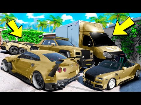 Видео: УГНАЛ КУЧУ ЗОЛОТЫХ ЧИТ ТАЧЕК И ОГРОМНЫЙ МОНСТР ТРАК У МАЖОРА ЗА 180 СЕКУНД! БИТВА ВОРОВ В ГТА 5!