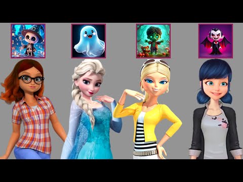 Видео: Эпическое сияние! Преображение королев Хэллоуина | Леди Баг, Эльза, Алья и Хлоя!