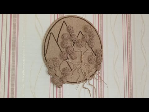 Видео: Панно из джута. Бонсай. Мастер класс.