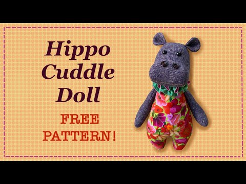 Видео: Кукла-гиппопотам || Лоскутный бегемот || БЕСПЛАТНЫЙ ШАБЛОН и полное руководство с Lisa Pay