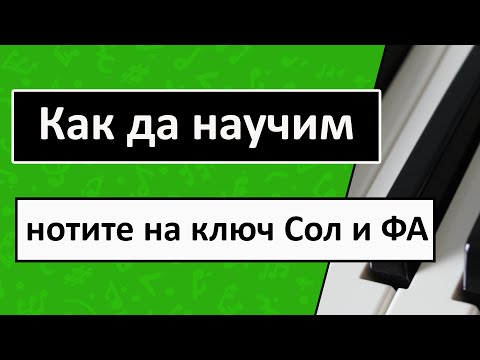 Видео: Как да научим нотите на ключ СОЛ и ключ Фа (Уроци по Солфеж)